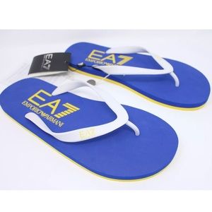 EMPORIO ARMANI EA7 Flip Flops Blue Yellow Sz 11